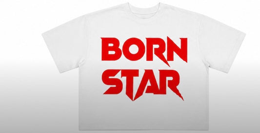 Born Star Graphic Tee - White Heavyweight Cotton
