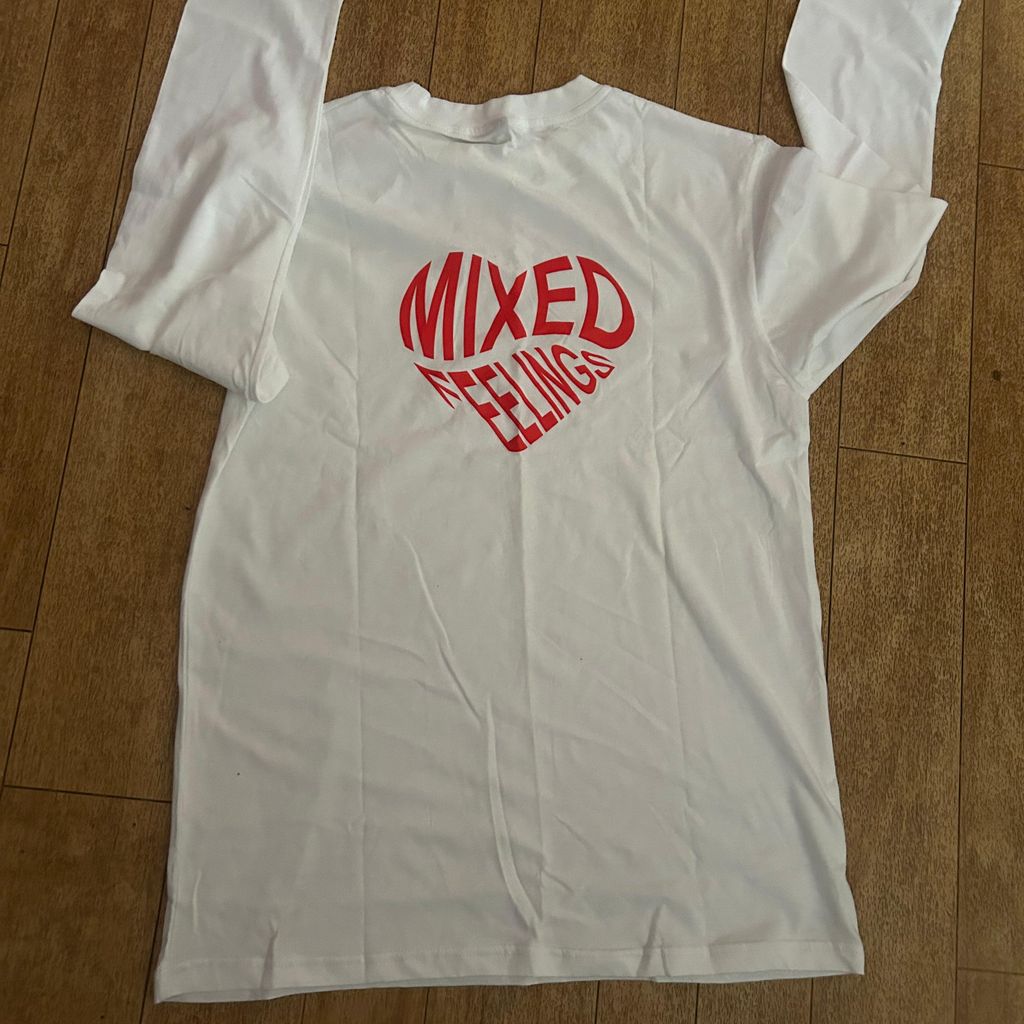 Mixed Feelings long sleeve white shirt